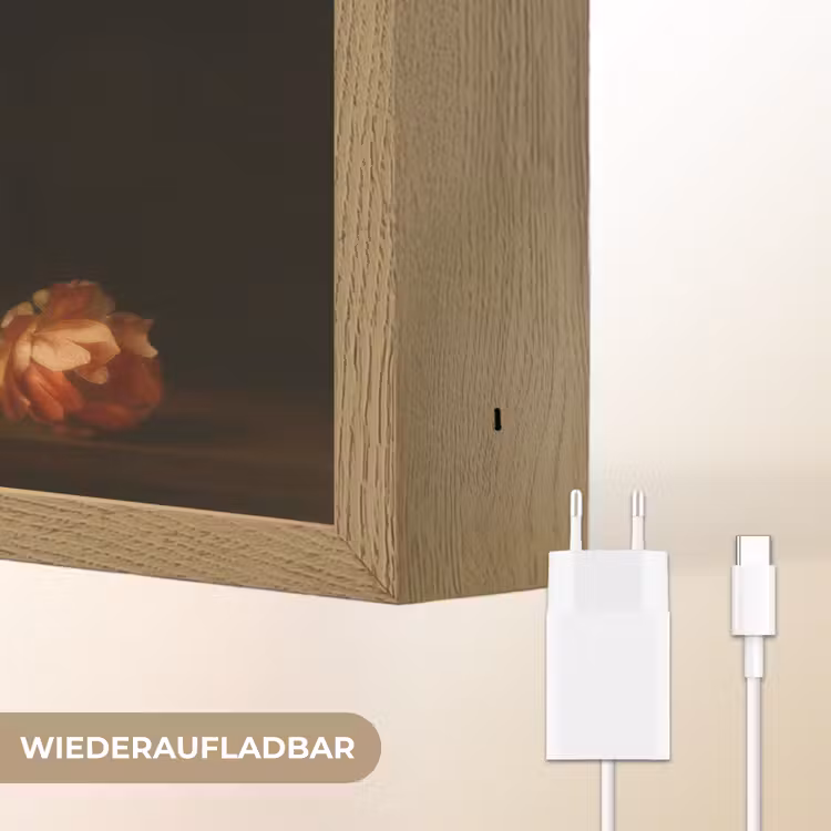 Liefde - Modern - Bloemen Light Box met batterij (Wandlamp) middel -USP_websiteoplaadbaarDE