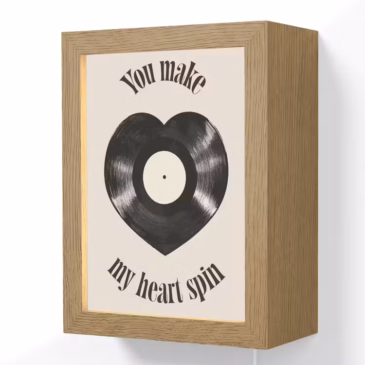 Love - Muziek - Quote Light Box met kabel (Wandlamp) klein -3d