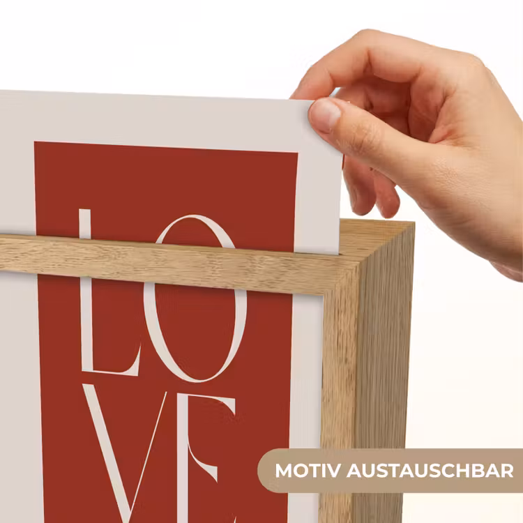 Love - Rood - Minimalistisch Light Box met kabel (Wandlamp) klein -USP_websiteprintDE