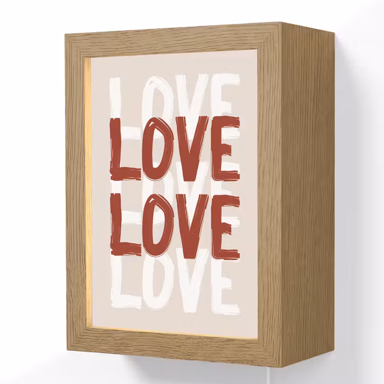 Love - Rood - Tekst Light Box met kabel (Wandlamp) klein -3d
