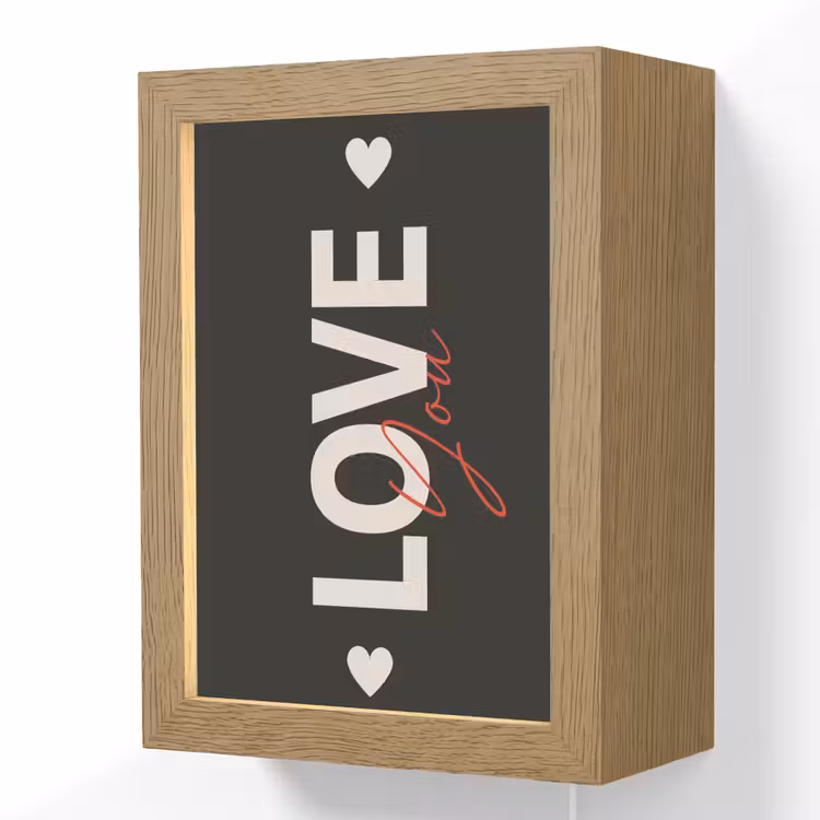 Love - Rood - Valentijn Light Box met kabel (Wandlamp) klein -3d