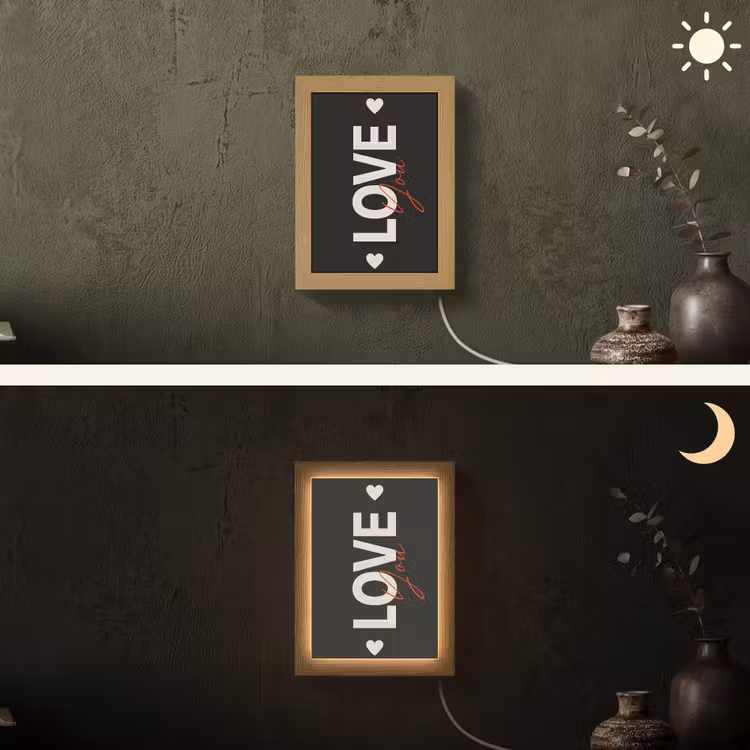 Love - Rood - Valentijn Light Box met kabel (Wandlamp) klein -sfeer3