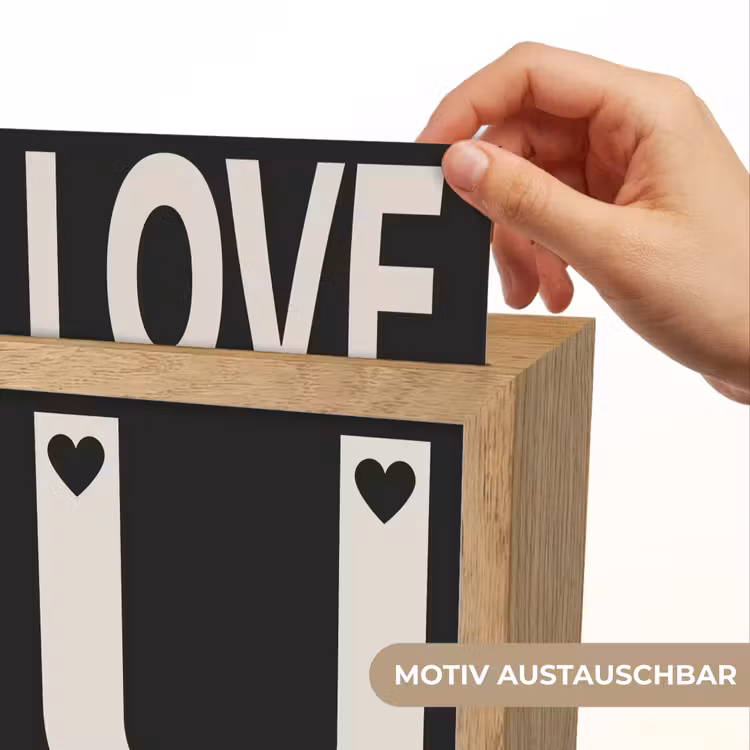 Love - Zwart - Minimalistisch Light Box met kabel (Wandlamp) klein -USP_websiteprintDE