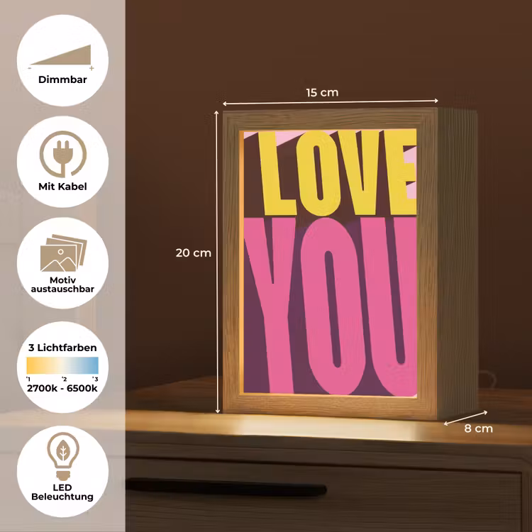Love - Tekst - Roze - Valentijn Light Box met kabel (Wandlamp) klein -USP_websiteoverzichtDE