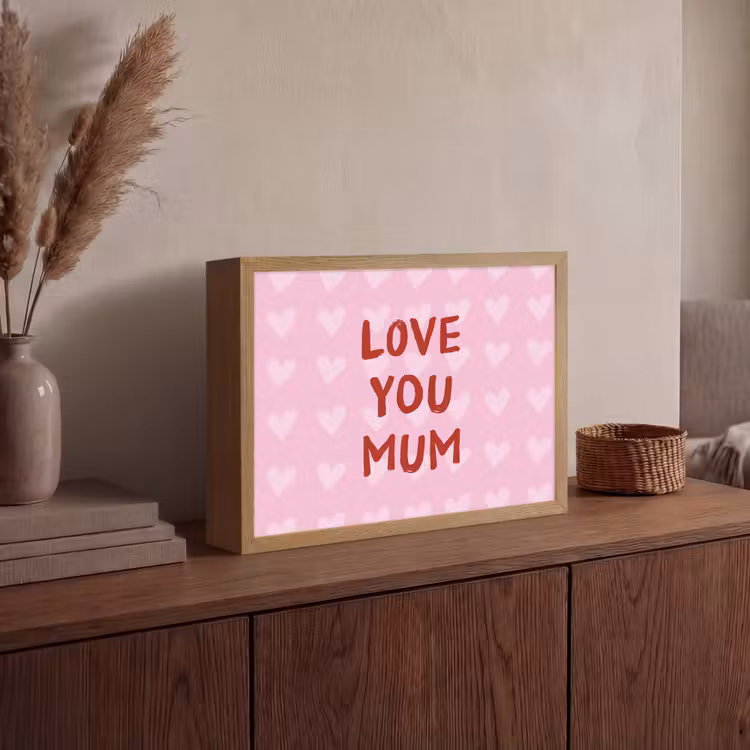 Love - Quote - Moeder - Rood Light Box met batterij (Wandlamp) middel -sfeer2