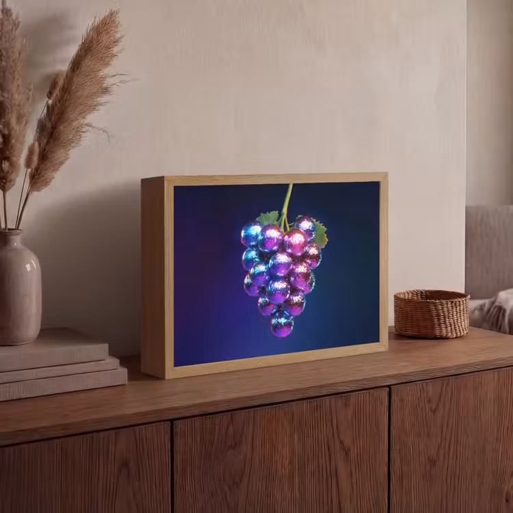 Paars - Disco - Feest - Druif Light Box met batterij (Wandlamp) middel -sfeer2
