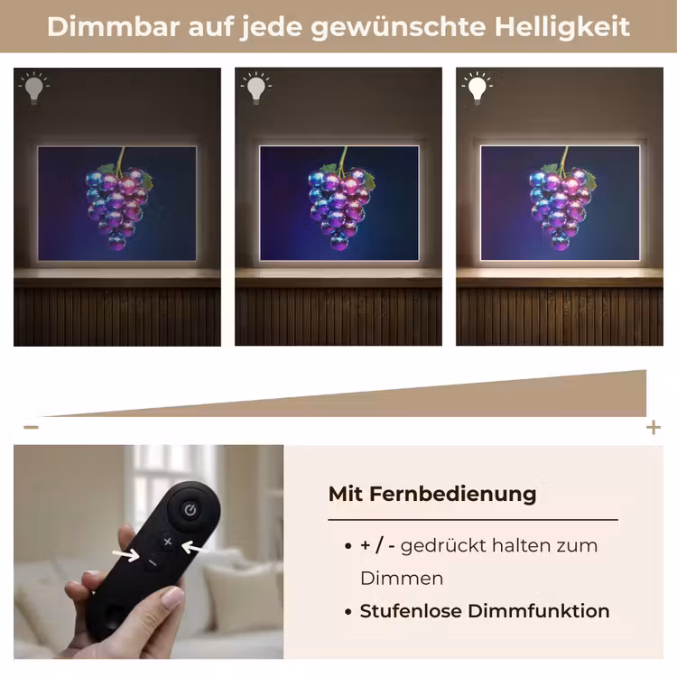 Paars - Disco - Feest - Druif Light Box met batterij (Wandlamp) middel -USP_dimbaarDE