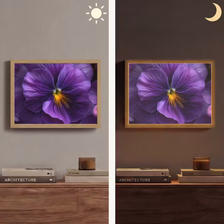 Paars - Viool - Diepte Light Box met batterij (Wandlamp) middel -sfeer3