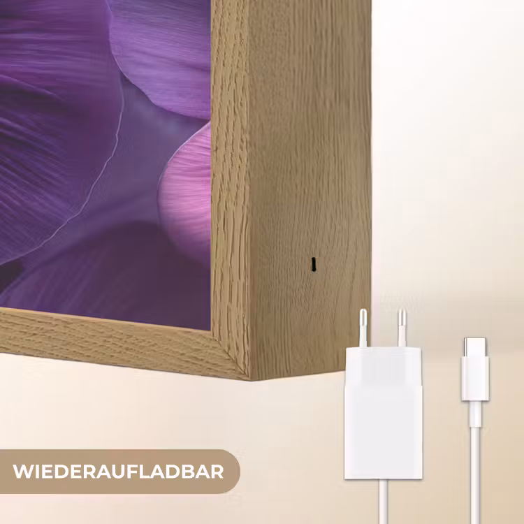 Paars - Viool - Diepte Light Box met batterij (Wandlamp) middel -USP_websiteoplaadbaarDE