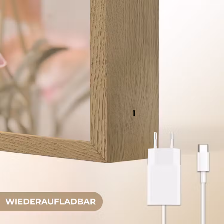 Lelies - Meeldraden - Roze - Wazig Light Box met batterij (Wandlamp) middel -USP_websiteoplaadbaarDE