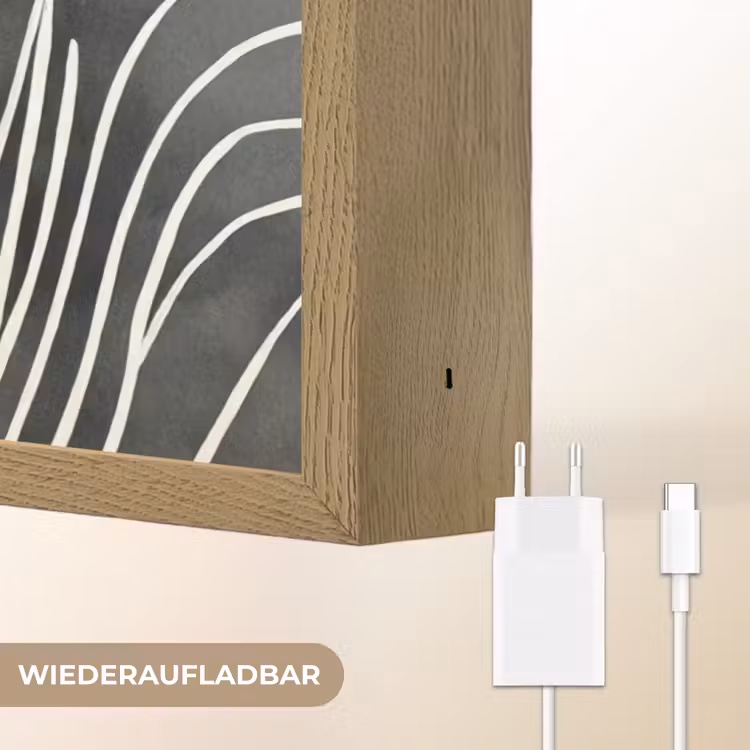 Lijnen - Patroon - Abstract - Wit Light Box met batterij (Wandlamp) middel -USP_websiteoplaadbaarDE
