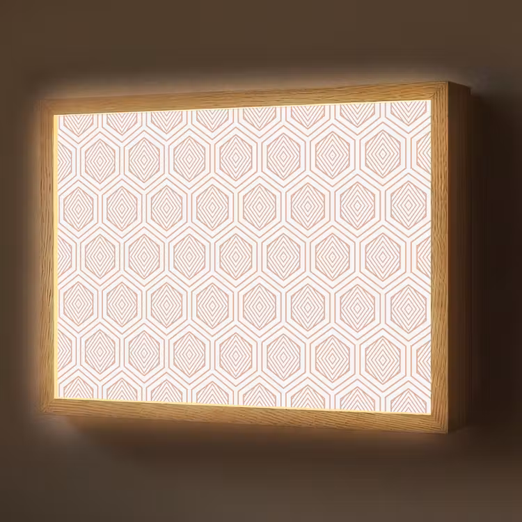 Lijnen - Patroon - Symmetrisch Light Box met batterij (Wandlamp) middel 907 -z3d_website
