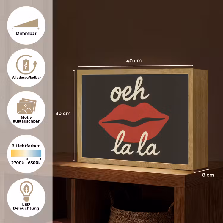 Lip - Rood - Quote Light Box met batterij (Wandlamp) middel -USP_websiteoverzichtDE
