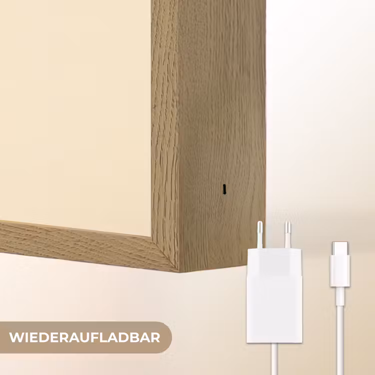Lijst - Bloemen - Lichtblauw - Illustratie Light Box met batterij (Wandlamp) middel -USP_websiteoplaadbaarDE