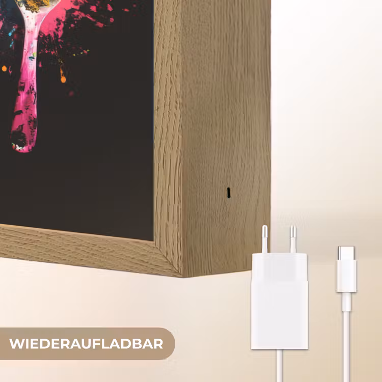 Lepels - Kruiden - Modern - Graffiti - Verf - Kleurrijk Light Box met batterij (Wandlamp) middel -USP_websiteoplaadbaarDE