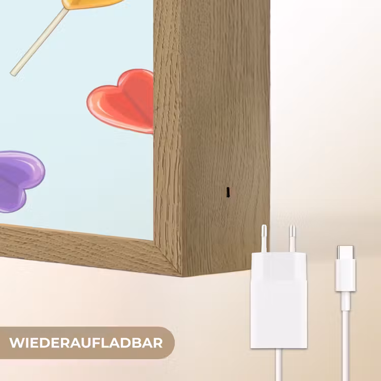 Lolly - Regenboog - Snoep Light Box met batterij (Wandlamp) middel -USP_websiteoplaadbaarDE