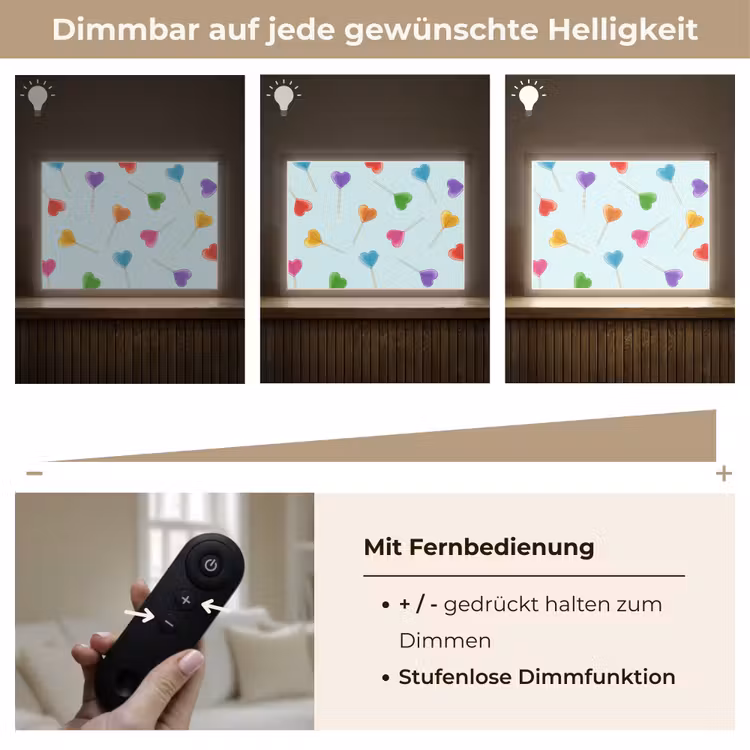 Lolly - Regenboog - Snoep Light Box met batterij (Wandlamp) middel -USP_dimbaarDE