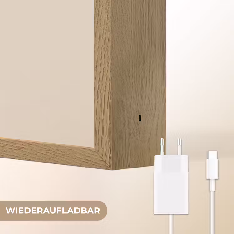 Laurierbladeren - Bloemknoppen - subtiel Light Box met batterij (Wandlamp) middel -USP_websiteoplaadbaarDE