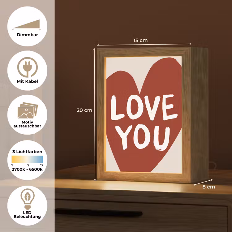 Loveyou - Hart - Rood Light Box met kabel (Wandlamp) klein -USP_websiteoverzichtDE