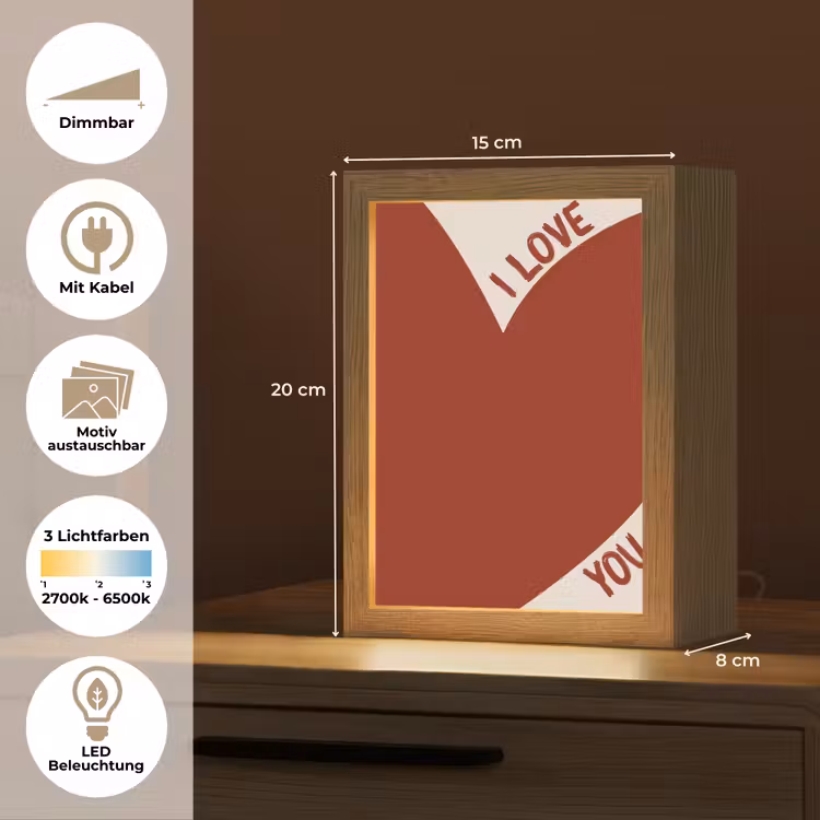 Loveyou - Rood - Hart Light Box met kabel (Wandlamp) klein -USP_websiteoverzichtDE
