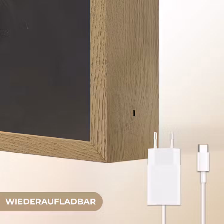 Leeuw - Gesplitst - Zwart - Lijn Light Box met batterij (Wandlamp) middel -USP_websiteoplaadbaarDE