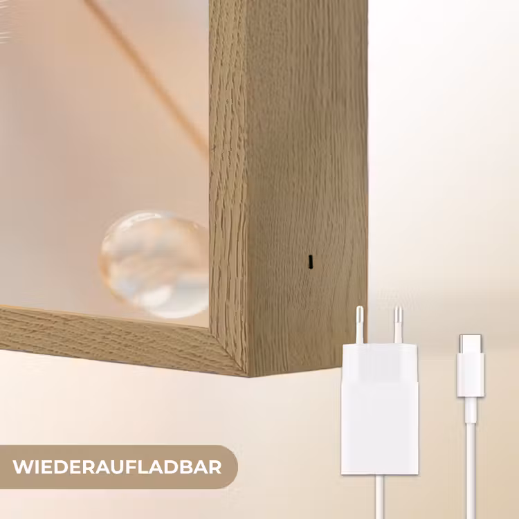 Paardenbloem - Water - Natuur - Stilleven - Modern Light Box met batterij (Wandlamp) middel -USP_websiteoplaadbaarDE