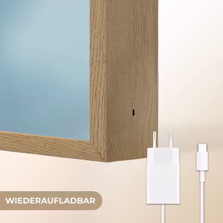 Paardenbloem - Wind - Blauw Light Box met batterij (Wandlamp) middel -USP_websiteoplaadbaarDE