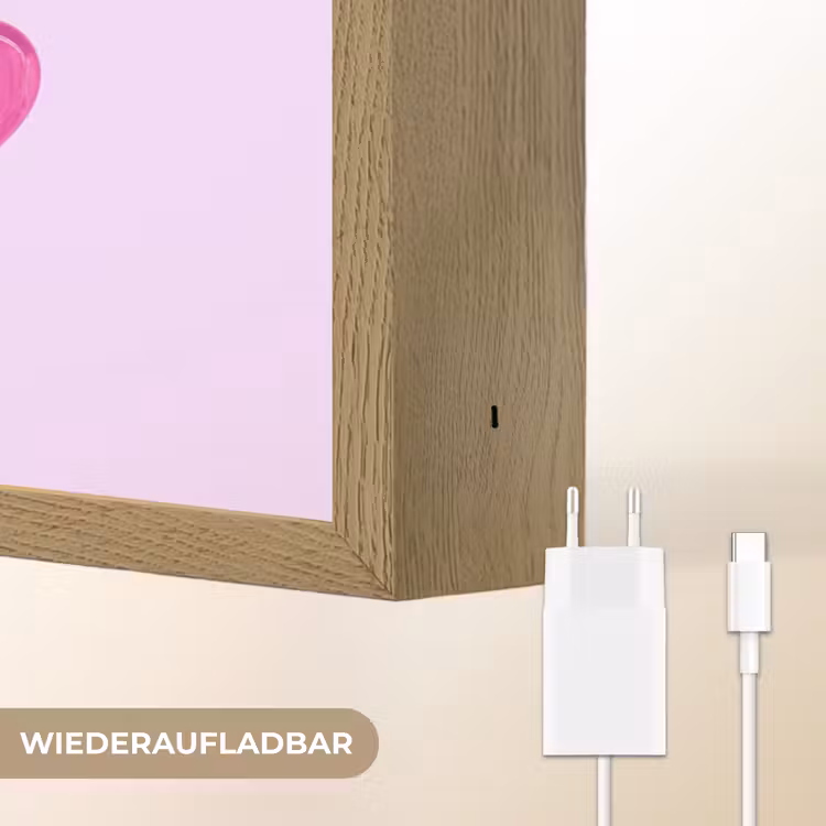 Lolly - Hart - Roze - Snoep Light Box met batterij (Wandlamp) middel -USP_websiteoplaadbaarDE