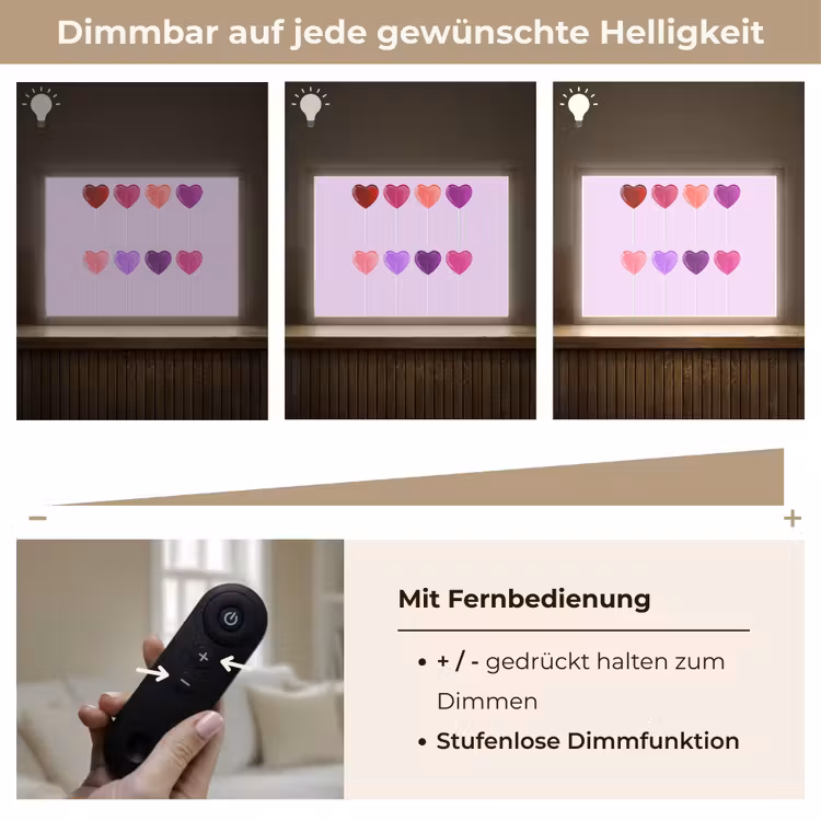 Lolly - Hart - Roze - Snoep Light Box met batterij (Wandlamp) middel -USP_dimbaarDE