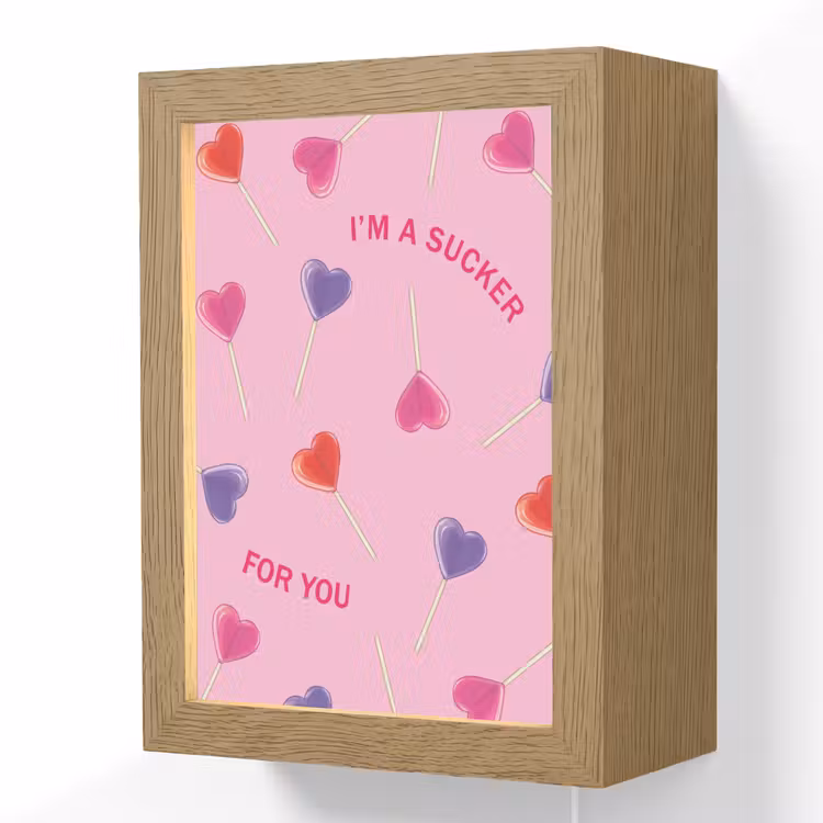 Lolly - Valentijn - Illustratie - Snoep Light Box met kabel (Wandlamp) klein -3d