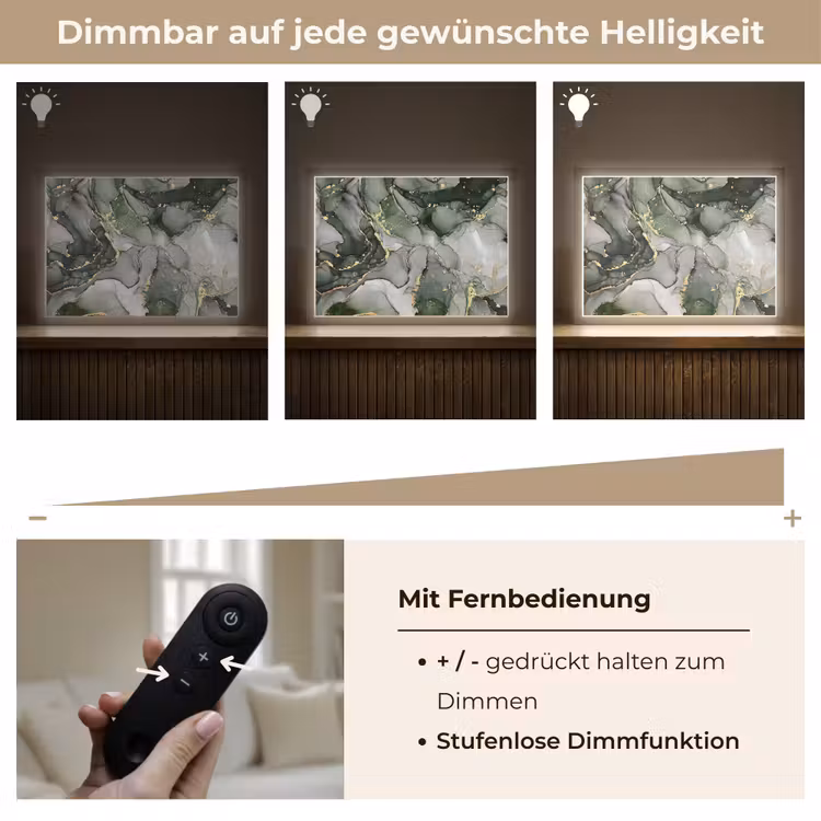 Luxe - Marmer - Groen Light Box met batterij (Wandlamp) middel -USP_dimbaarDE