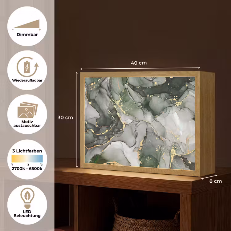 Luxe - Marmer - Groen Light Box met batterij (Wandlamp) middel -USP_websiteoverzichtDE