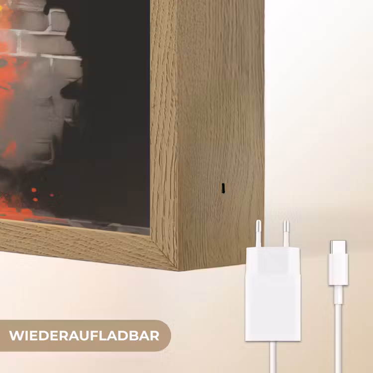 Meisje - Kunst - Paraplu - Graffiti - Kleuren - Muur Light Box met batterij (Wandlamp) middel -USP_websiteoplaadbaarDE