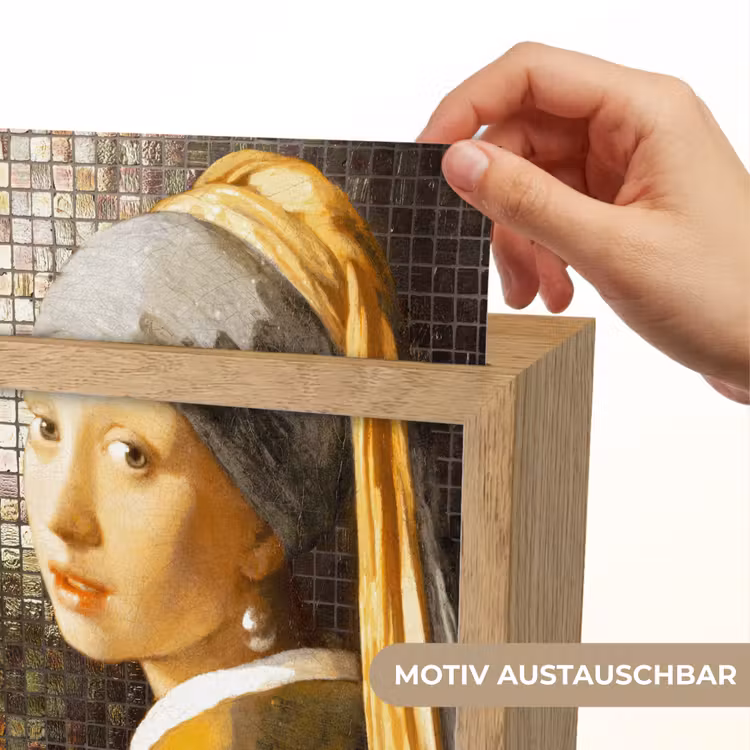 Meisje met de parel - Johannes Vermeer - Mozaïek Light Box met kabel (Wandlamp) klein -USP_websiteprintDE