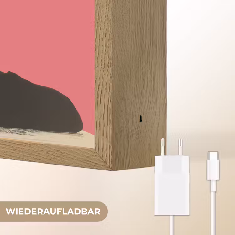 Meisje - Kopje - Bloemen - Roze Light Box met batterij (Wandlamp) middel -USP_websiteoplaadbaarDE