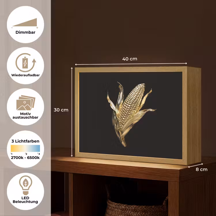 Mais - Eten - Goud - Zwart Light Box met batterij (Wandlamp) middel -USP_websiteoverzichtDE
