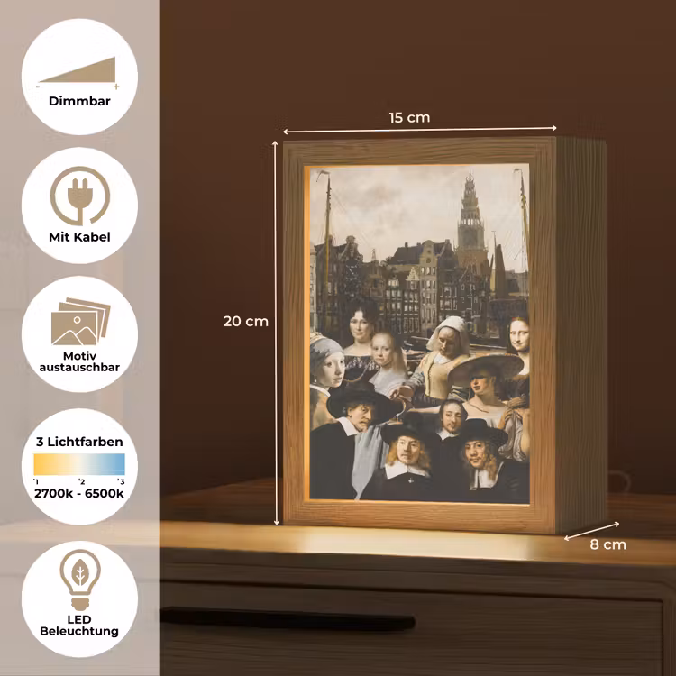 Schilderij - Oude Meesters - Collage Light Box met kabel (Wandlamp) klein -USP_websiteoverzichtDE