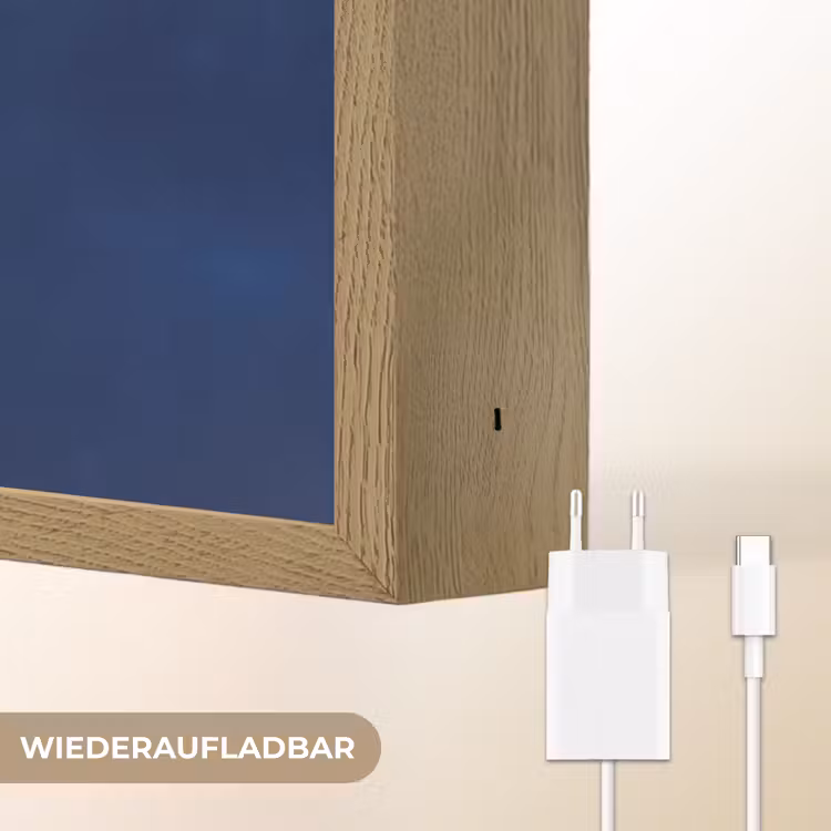 Mango - Vlakken - Bladeren - Oranje Light Box met batterij (Wandlamp) middel -USP_websiteoplaadbaarDE