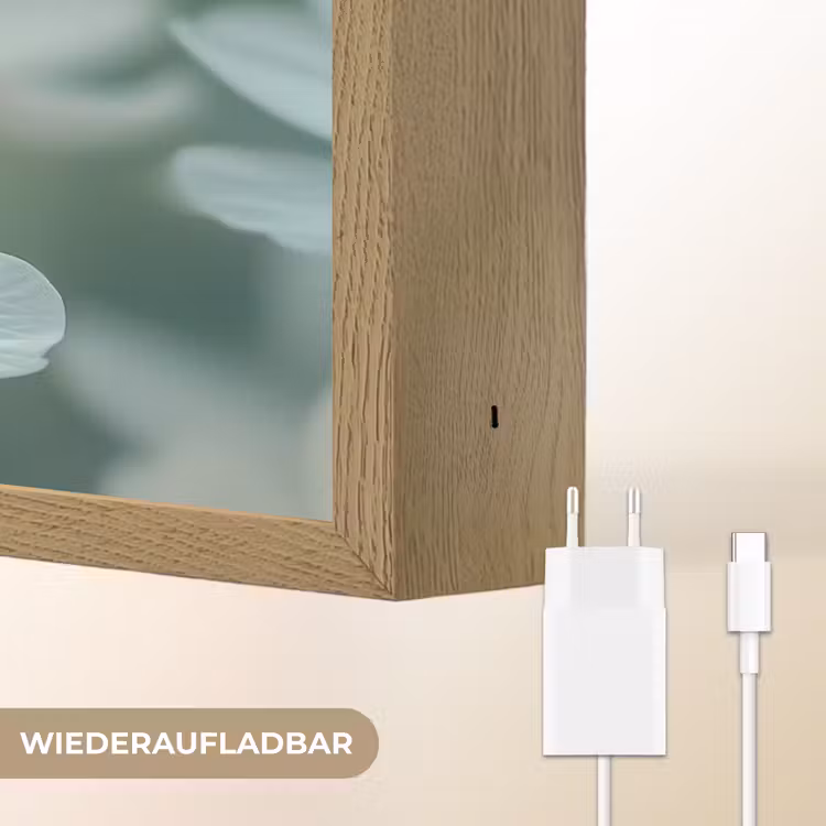 Lieveheersbeestje - Bloemen - Wit Light Box met batterij (Wandlamp) middel -USP_websiteoplaadbaarDE