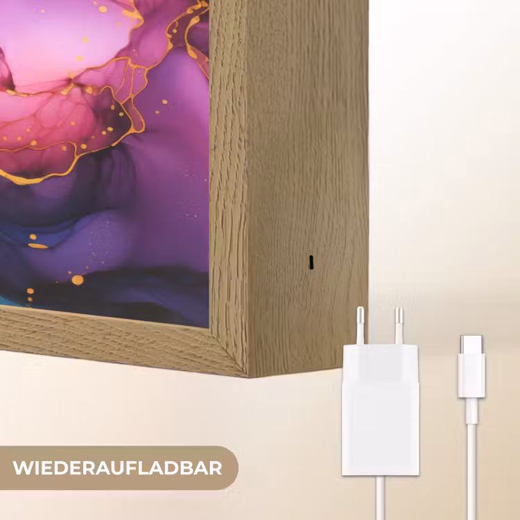 Marmer - Kleurrijk - Kleuren - Abstract Light Box met batterij (Wandlamp) middel -USP_websiteoplaadbaarDE