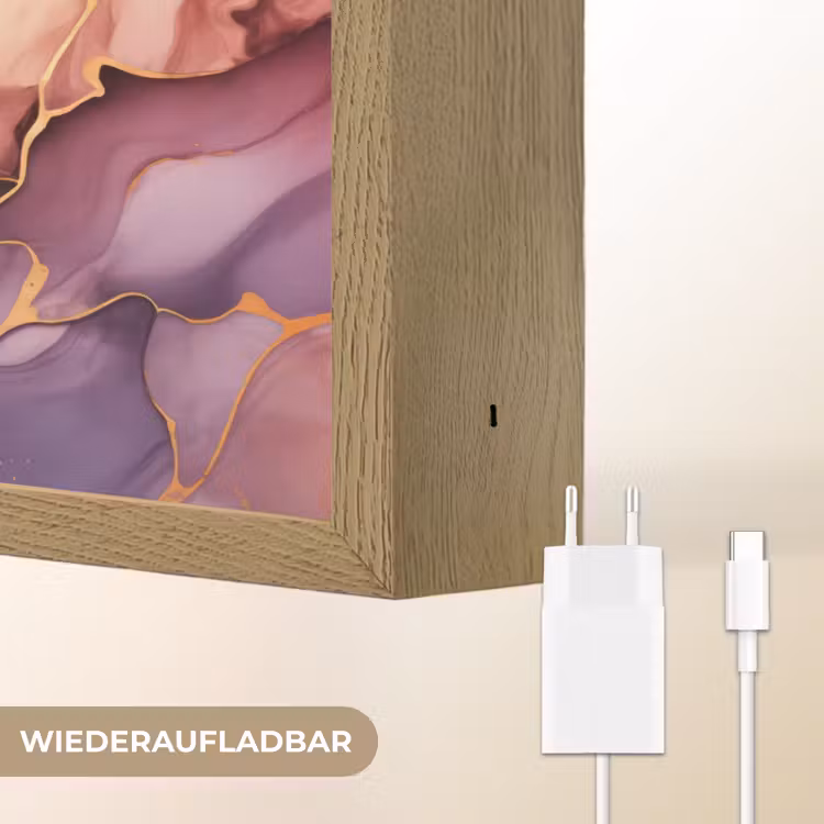 Marmer - Kleurrijk Light Box met batterij (Wandlamp) middel -USP_websiteoplaadbaarDE