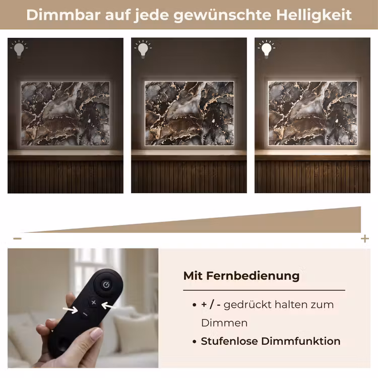 Marmer - Goud - Glitter - Luxe Light Box met batterij (Wandlamp) middel -USP_dimbaarDE
