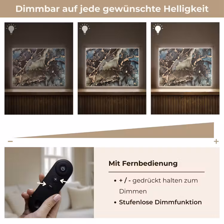 Marmer - Goud - Groen Light Box met batterij (Wandlamp) middel -USP_dimbaarDE