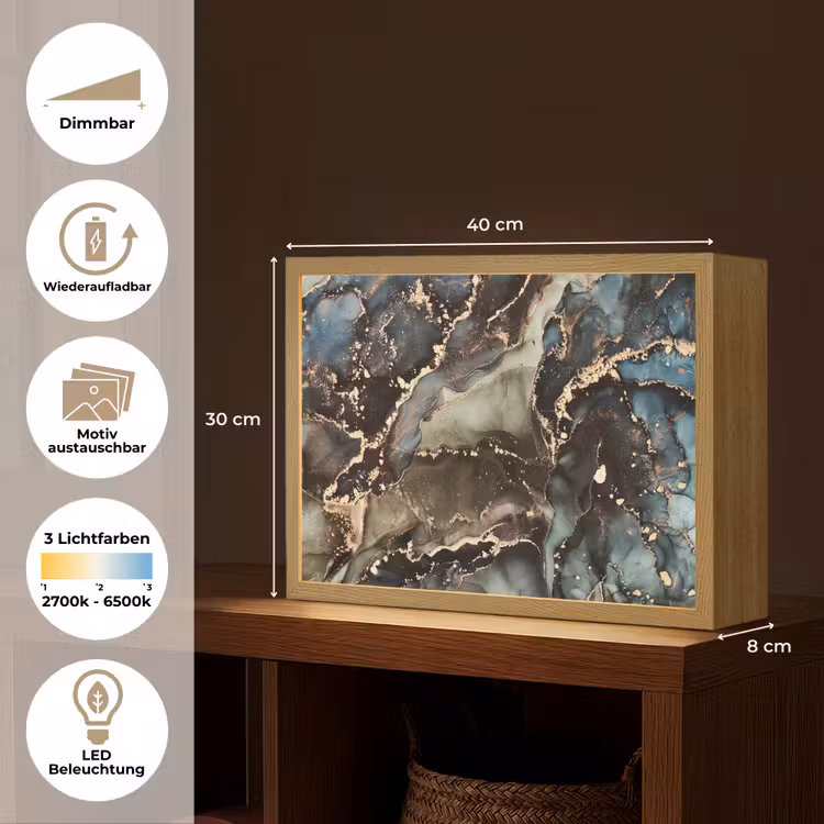 Marmer - Goud - Groen Light Box met batterij (Wandlamp) middel -USP_websiteoverzichtDE