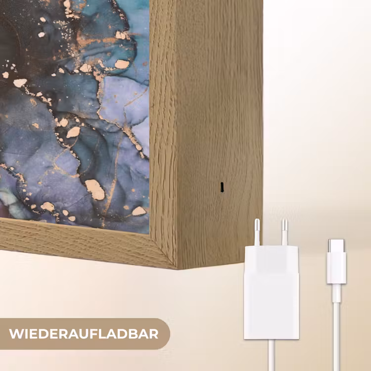 Marmer - Goud - Rosé Light Box met batterij (Wandlamp) middel -USP_websiteoplaadbaarDE