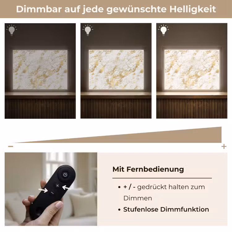 Marmer - Goud - Structuur Light Box met batterij (Wandlamp) middel 907 -USP_dimbaarDE