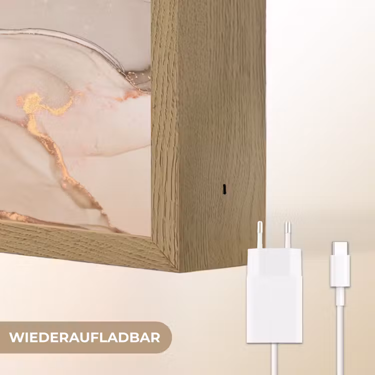 Marmer - Roze - Rosé Light Box met batterij (Wandlamp) middel -USP_websiteoplaadbaarDE