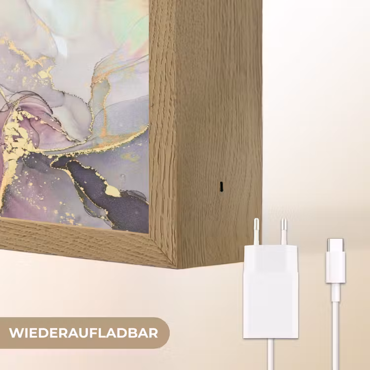 Marmer - Rood - Paars - Goud Light Box met batterij (Wandlamp) middel -USP_websiteoplaadbaarDE
