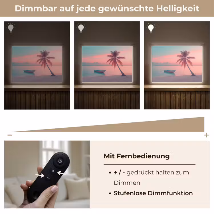 Zee - Boot - Zonsondergang Light Box met batterij (Wandlamp) middel -USP_dimbaarDE