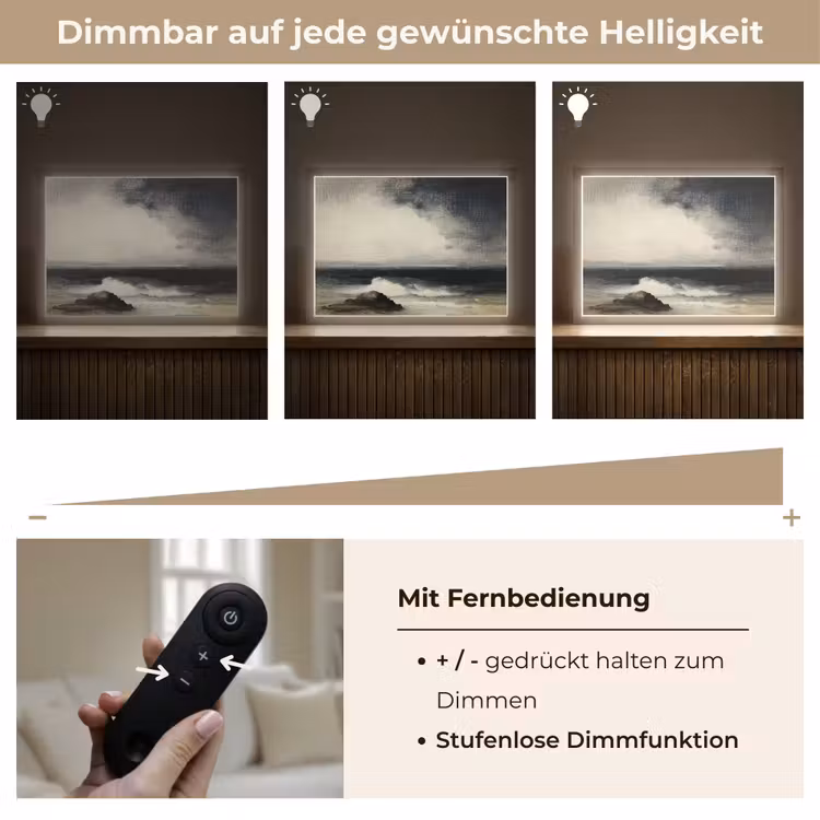Zee - Rotsen - Storm Light Box met batterij (Wandlamp) middel -USP_dimbaarDE